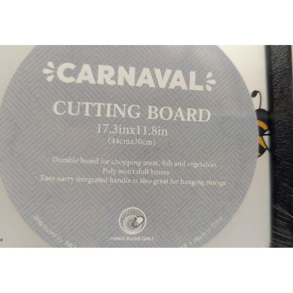 Carnaval Swirling Bumble Bees Cutting Board 17.3 x 11.8-in Handle Kitchen Gift - Picture 5 of 5
